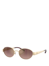 John Lewis Tory Burch TY61163 Women's Oval Sunglasses, Light Gold/Pink- Buy online at McGrocer