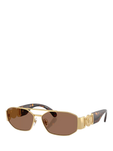 John Lewis Versace VE2287 Men's Irregular Sunglasses Gold/Brown- Buy online at McGrocer