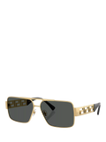 Versace rectangular sunglasses gold and grey, imported from the UK