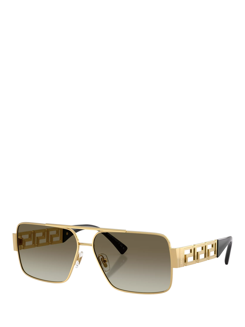 Versace rectangular sunglasses gold green gradient polycarbonate, imported from the UK