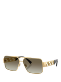 Versace rectangular sunglasses gold green gradient polycarbonate, imported from the UK