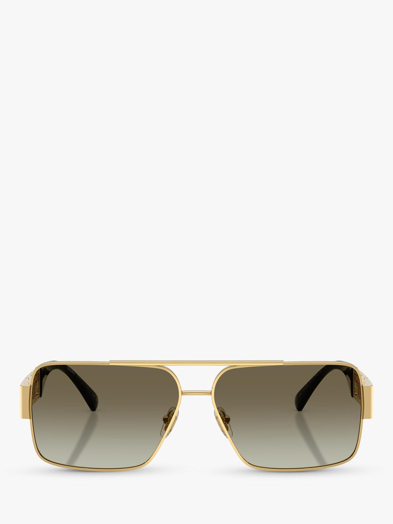 Versace rectangular sunglasses gold green gradient polycarbonate, imported from the UK