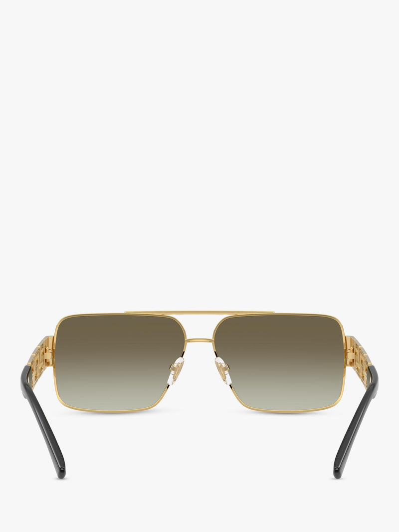 Versace rectangular sunglasses gold green gradient polycarbonate, imported from the UK
