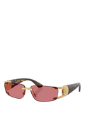 Versace men's rectangular sunglasses gold red frame - British product