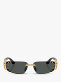 Versace men's rectangular sunglasses gold grey, UK version