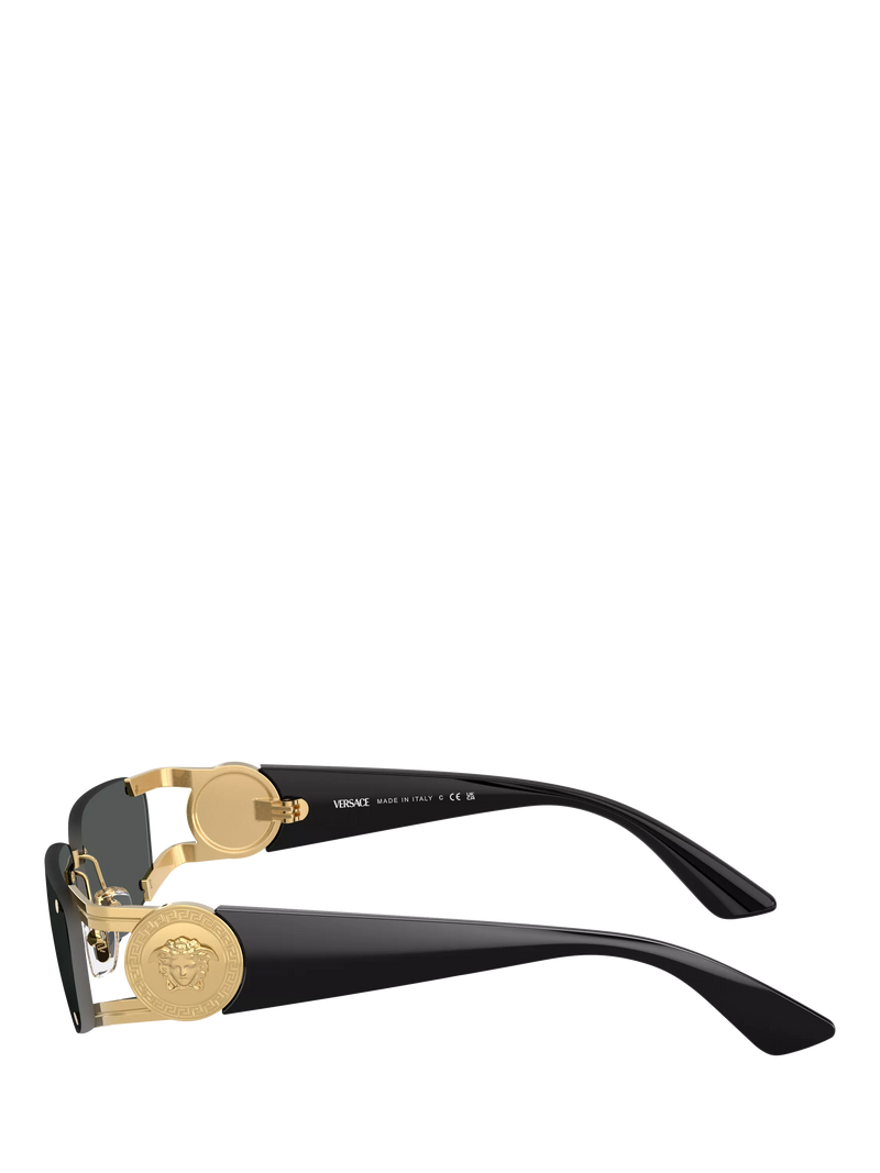Versace men's rectangular sunglasses gold grey, UK version