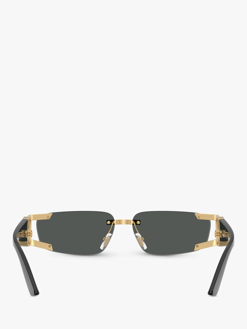 Versace men's rectangular sunglasses gold grey, UK version