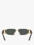 Versace men's rectangular sunglasses gold grey, UK version