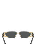 Versace men's rectangular sunglasses gold grey, UK version