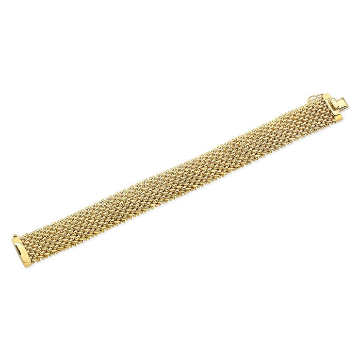 Costco 18ct yellow gold mesh bracelet 7.75 inches, imported from the UK