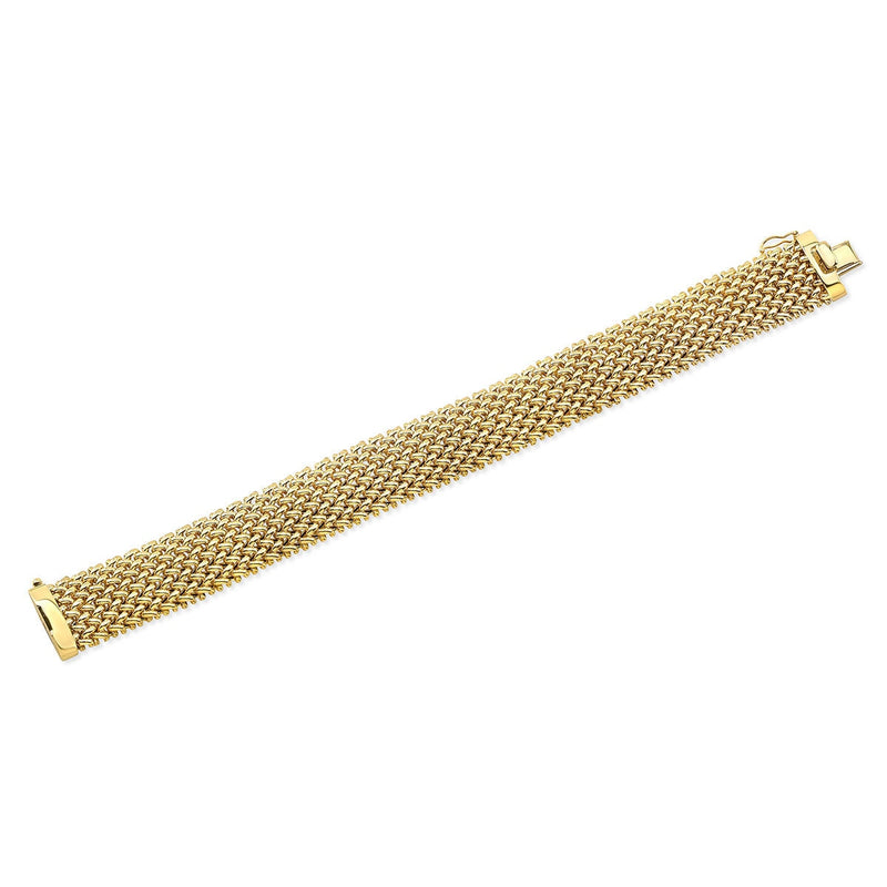 Costco 18ct yellow gold mesh bracelet 7.75 inches, imported from the UK