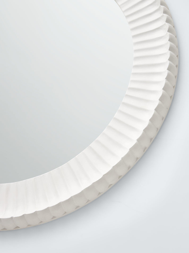 John Lewis carved round wall mirror 70cm white - British product