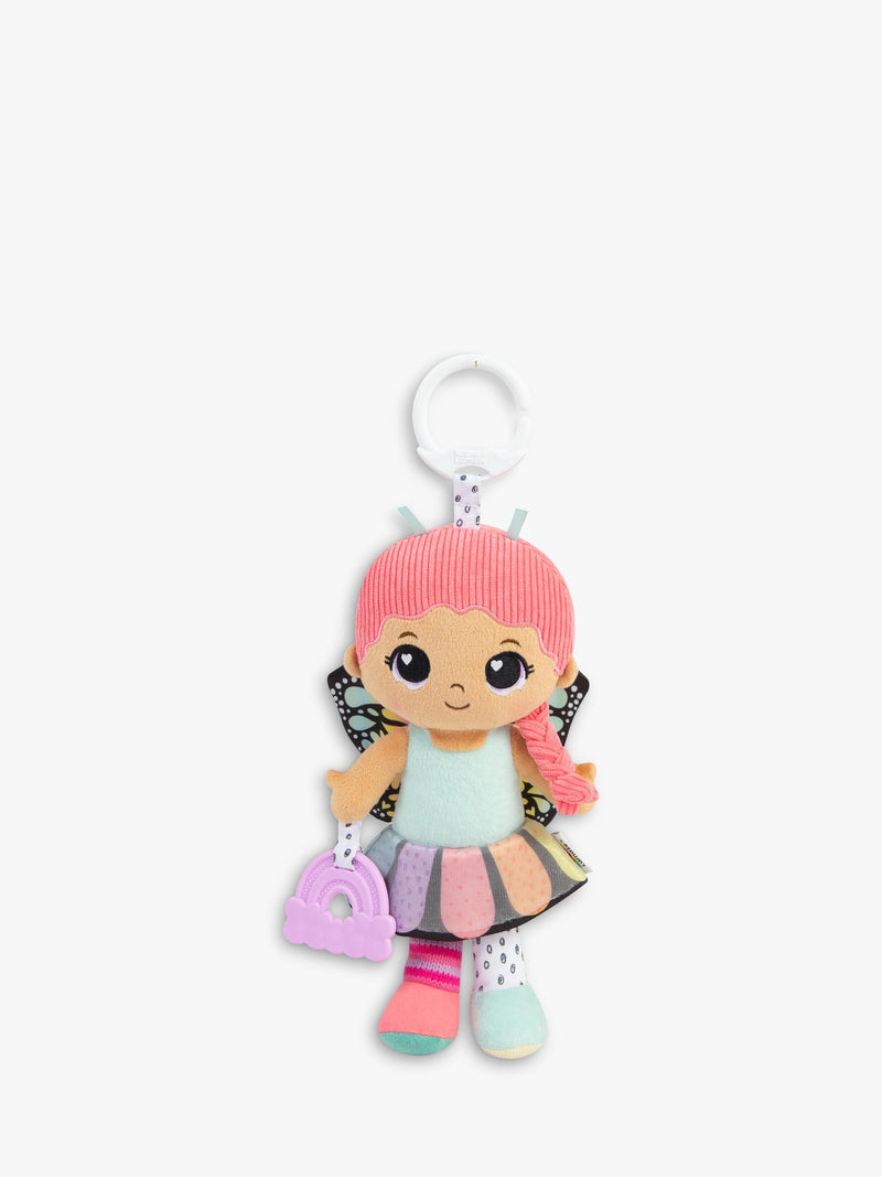 Clip-On Developmental Baby Toy with Textured Fabrics and Chewable Rainbow