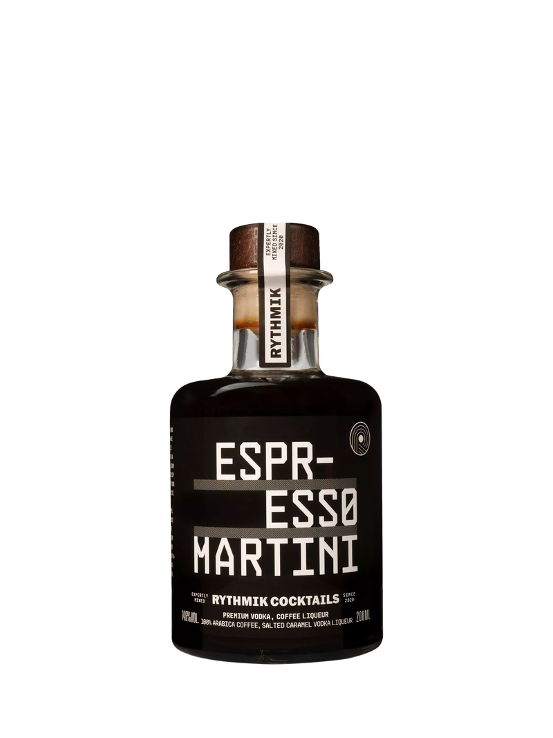 Rythmik Cocktails espresso martini cocktail 20cl, imported from the UK