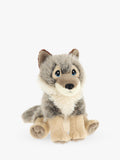 Wolf Plush Soft Toy with Embroidered Detailing 20cm, Made from Recycled Materials
