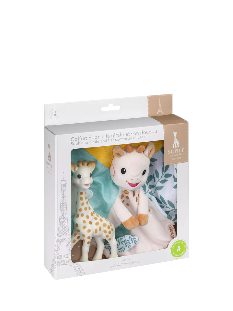 Sophie la girafe baby comforter gift set, imported from the UK