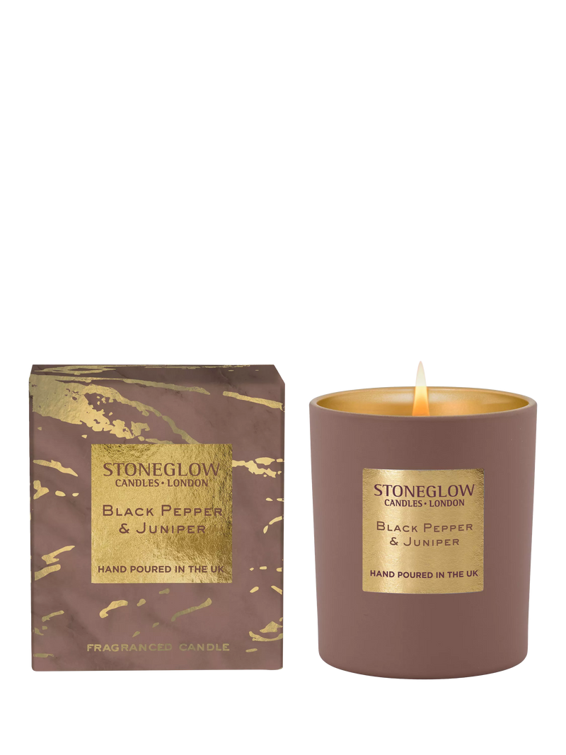 Stoneglow black pepper juniper scented candle 220g - British product