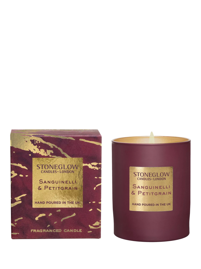 Stoneglow Luna Sanguinelli & Petitgrain scented candle 220g - British product