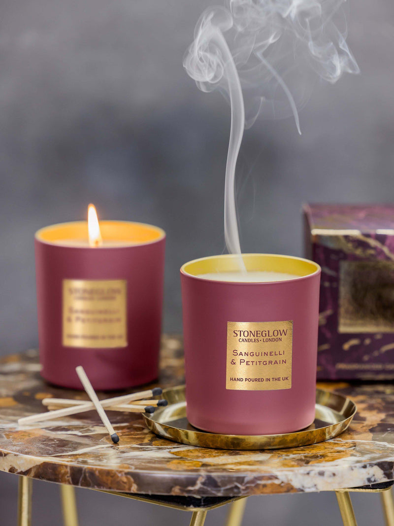 Stoneglow Luna Sanguinelli & Petitgrain scented candle 220g - British product