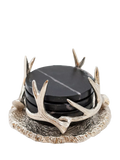Culinary Concepts black marble coasters antler holder, UK version