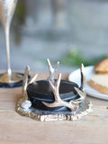 Culinary Concepts black marble coasters antler holder, UK version