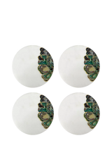 John Lewis Culinary Concepts White Marble & Mother of Pearl Coasters Set of 4- Buy online at McGrocer