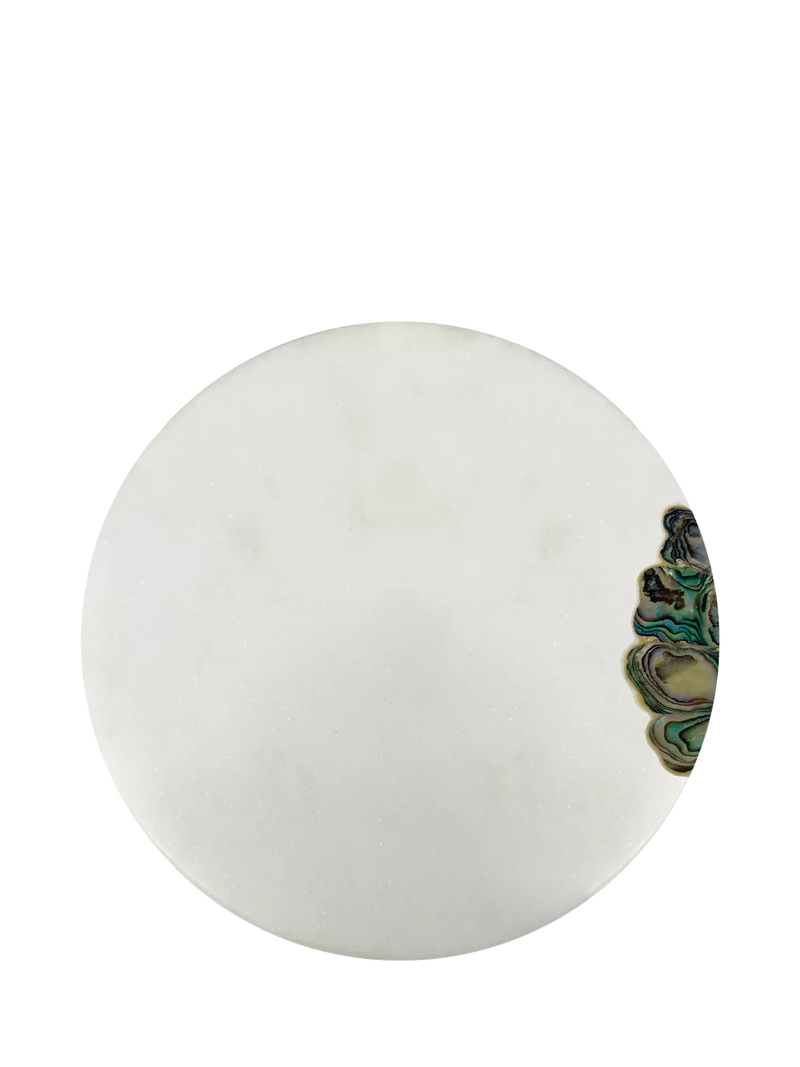 Culinary Concepts white marble mother of pearl serving board 28cm (British brand)