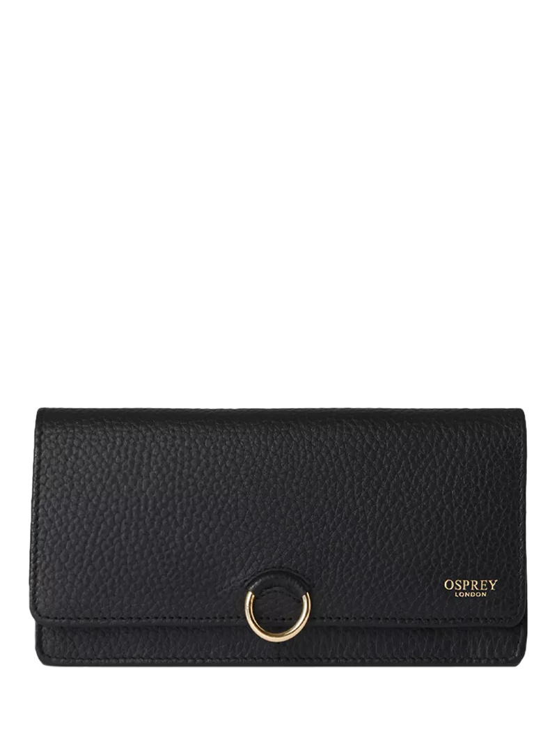 Osprey London Harper leather matinee purse in black (British brand)