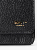 Osprey London Harper leather matinee purse in black (British brand)