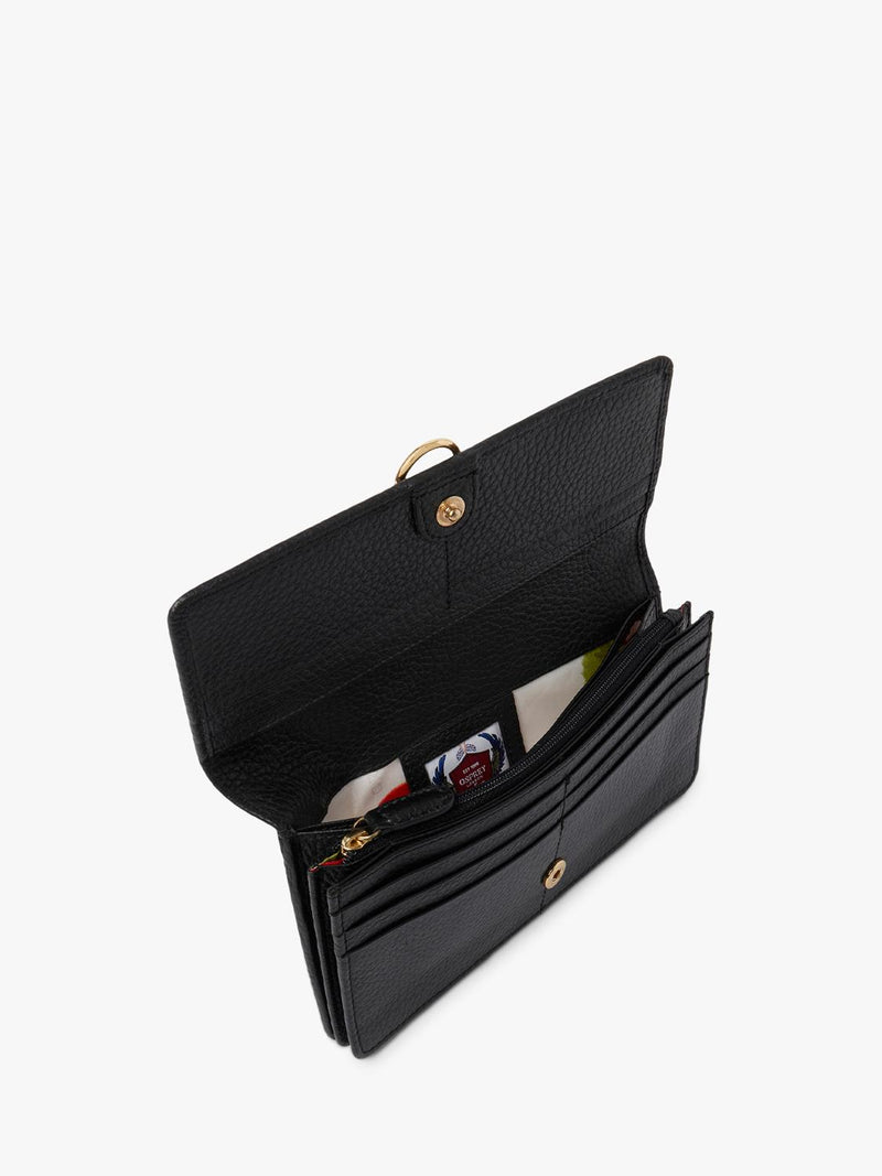 Osprey London Harper leather matinee purse in black (British brand)