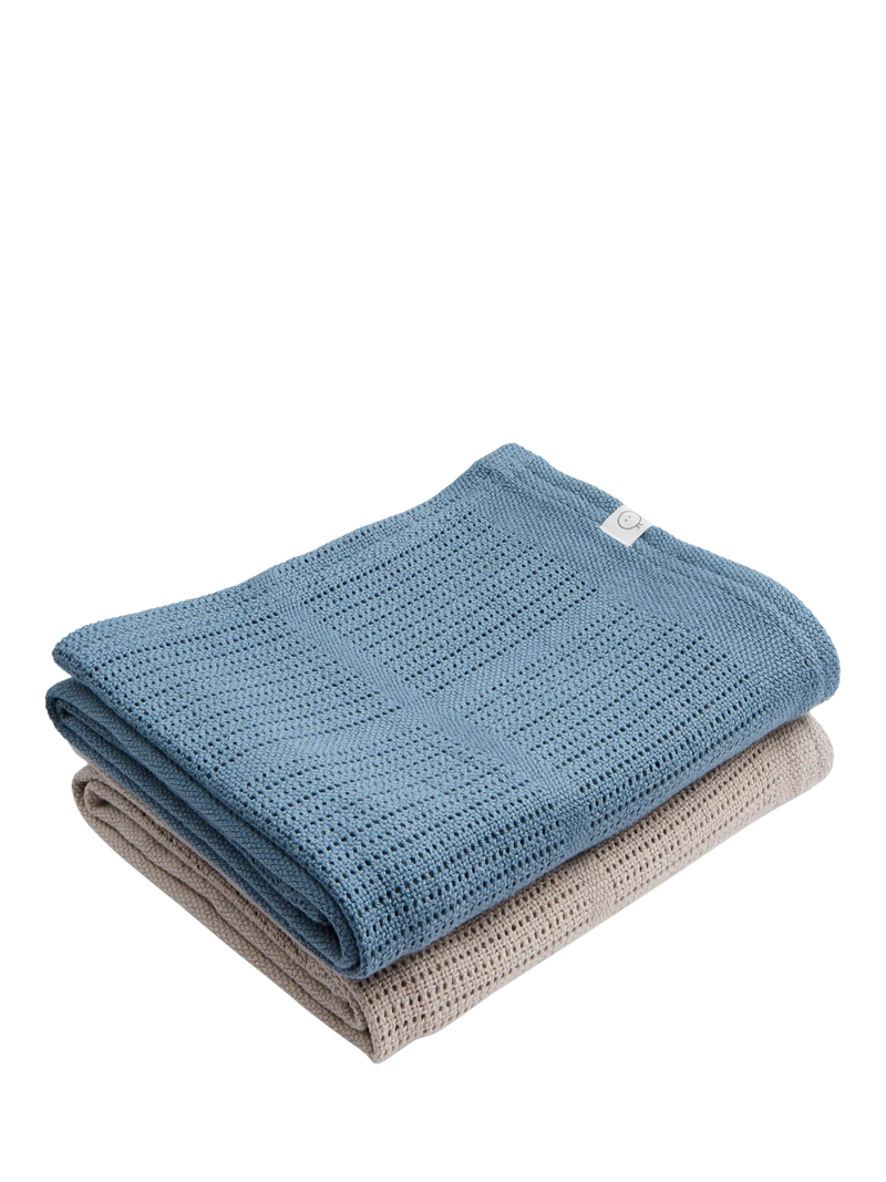 MORI baby cotton bamboo cellular blanket pack of 2 (British brand)