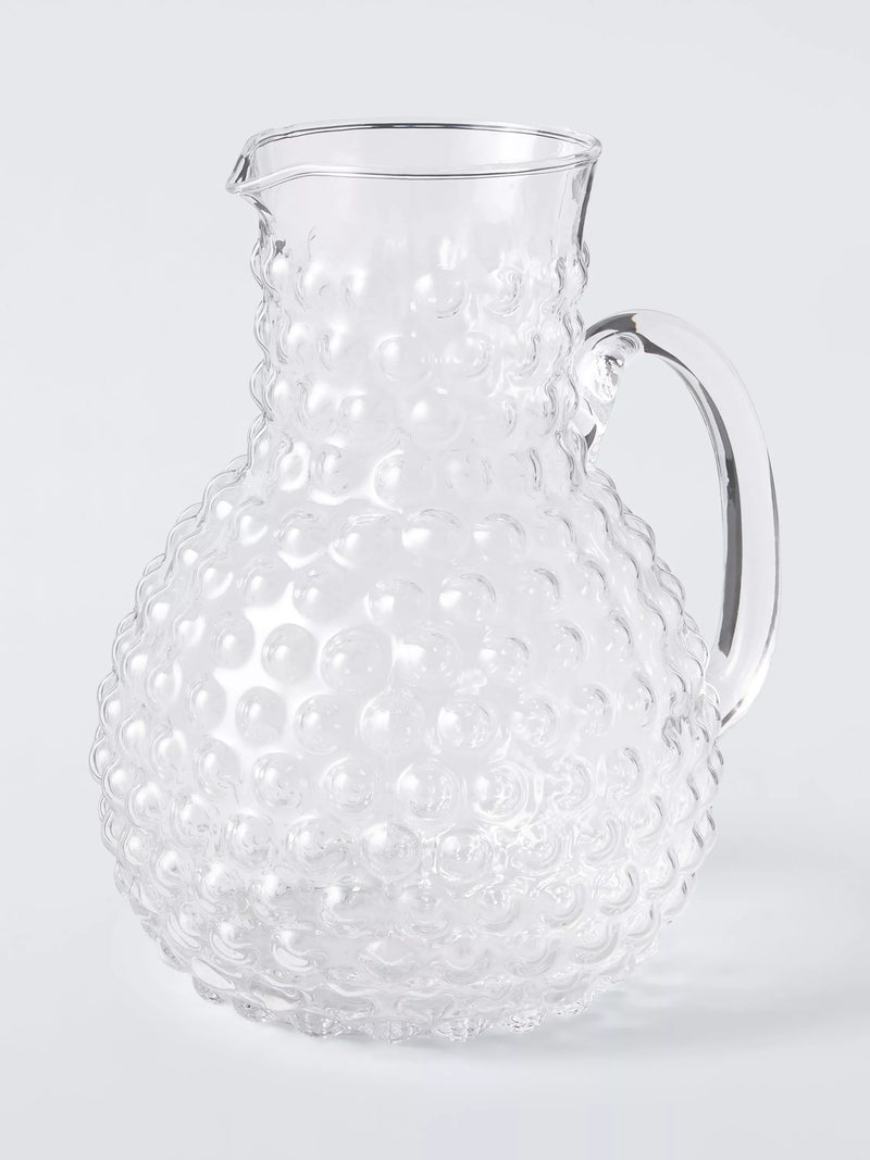John Lewis clear bubble glass jug 2L, imported from the UK