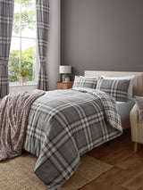 Catherine Lansfield Grey Kelso Check Easy Care Duvet Cover and Pillowcase Set