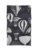 John Lewis Aspinal of London Printed Wool Scarf, Black/White- Buy online at McGrocer