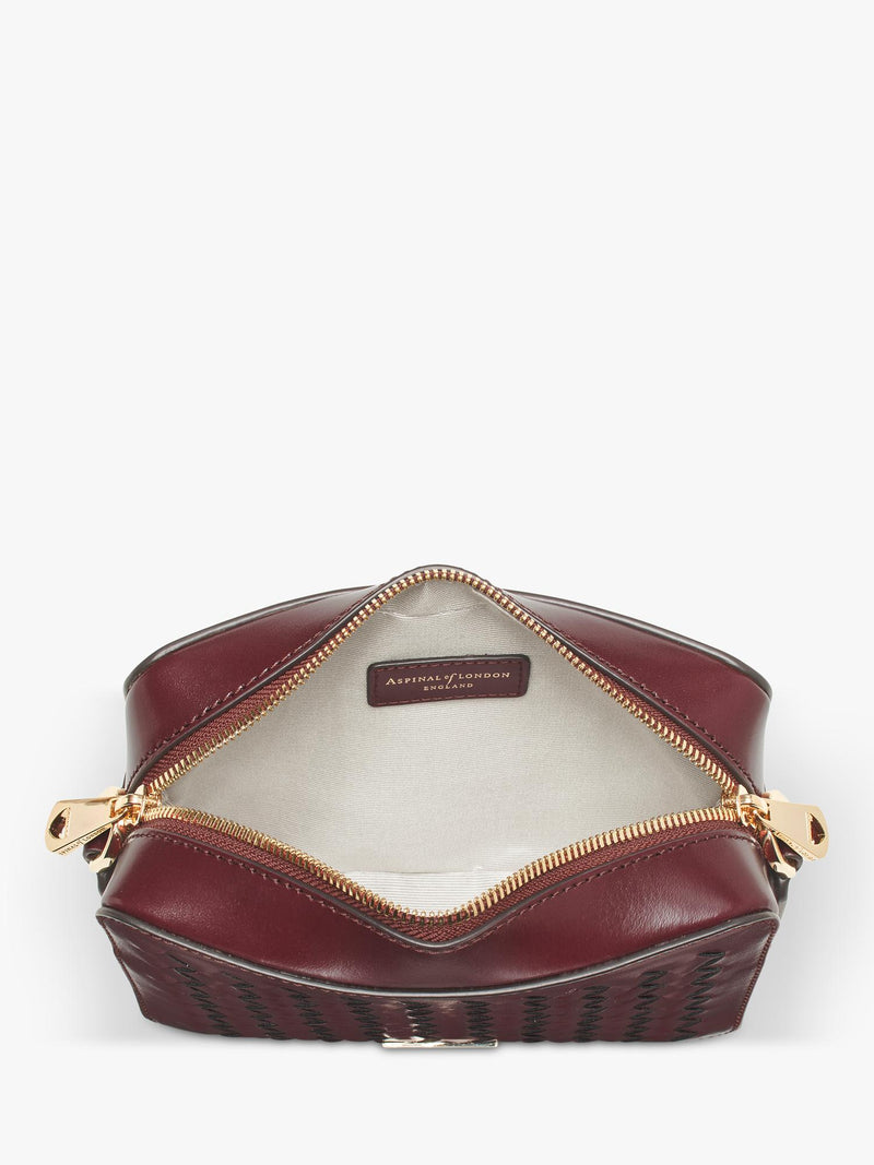 Aspinal of London woven leather crossbody camera bag, UK version