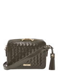 Aspinal of London Leather Camera Crossbody Bag, Evergreen