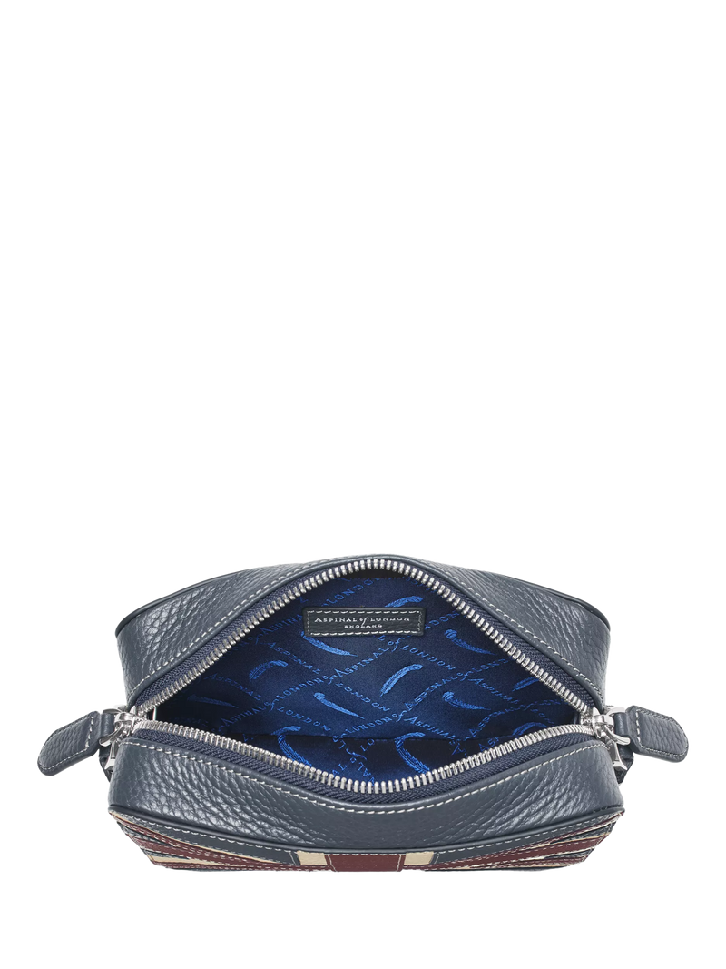 Aspinal of London leather crossbody camera bag with Union Jack design - British product