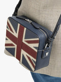 Aspinal of London leather crossbody camera bag with Union Jack design - British product