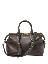 John Lewis Aspinal of London The Hudson Pebble Leather Midi Bag, Dark Brown- Buy online at McGrocer