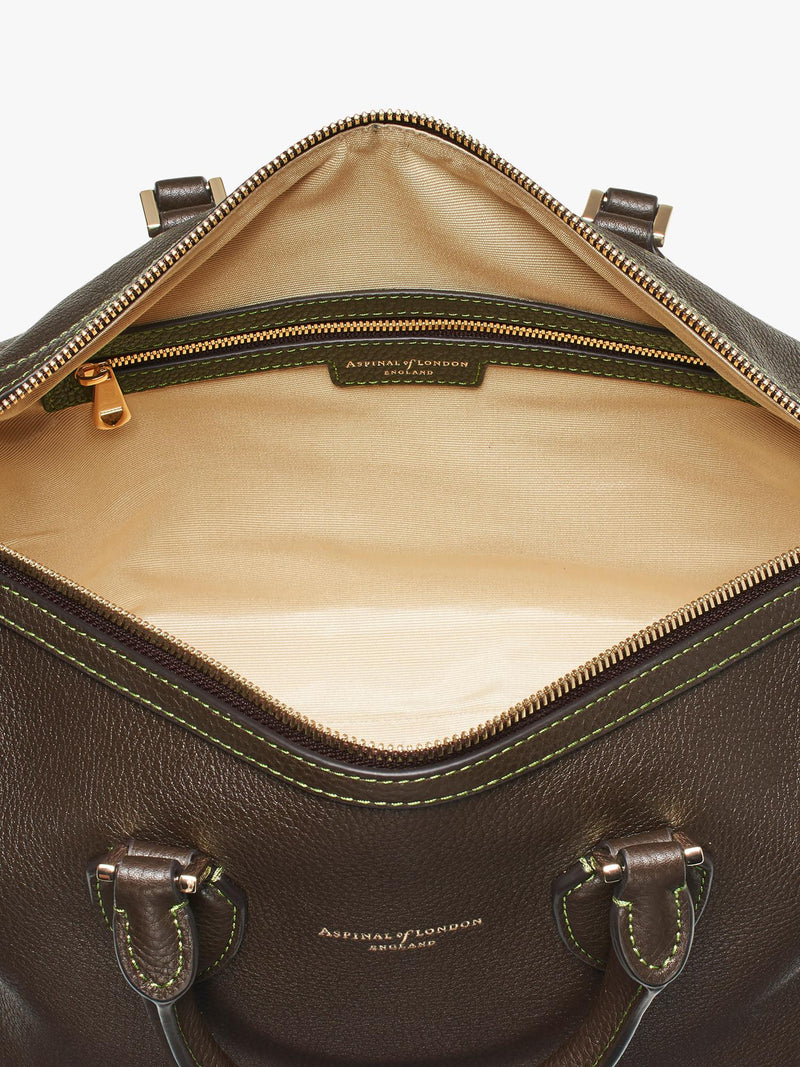 Aspinal of London dark brown pebble leather midi bag (British brand)