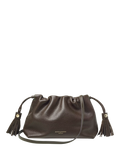 Aspinal of London Soho Pebble Leather Large Crossbody Pouch, Dark Brown