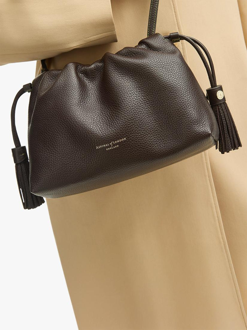 Aspinal of London Soho pebble leather large crossbody pouch - British product