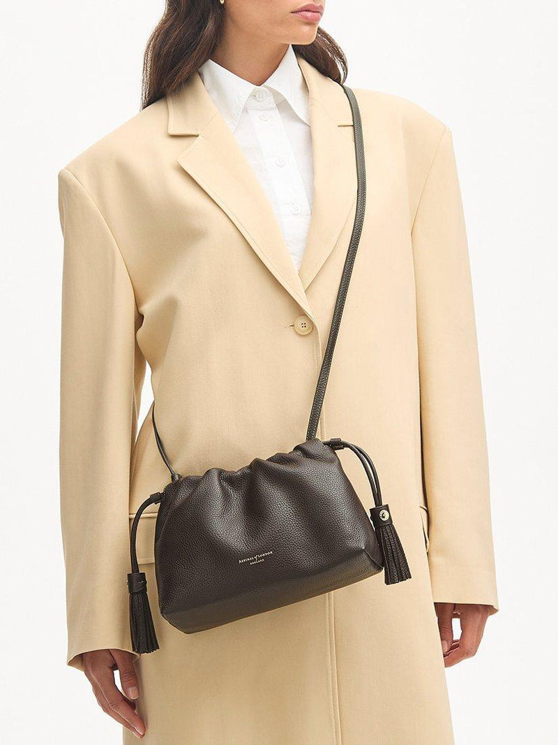 Aspinal of London Soho pebble leather large crossbody pouch - British product
