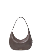 John Lewis Aspinal of London Hudson Leather Slouchy Handbag, Chocolate- Buy online at McGrocer