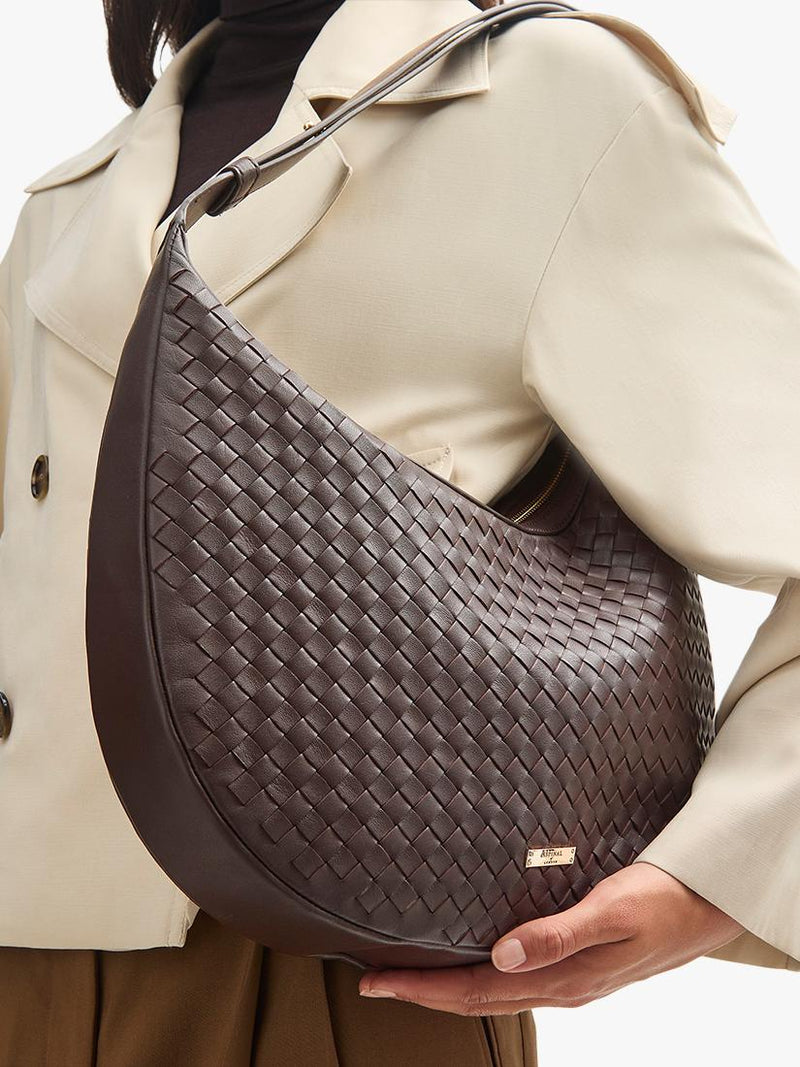 Aspinal of London Hudson handbag in chocolate leather (British brand)