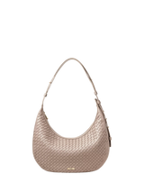 John Lewis Aspinal of London Soho Slot Weave Large Crescent Bag, Taupe- Buy online at McGrocer