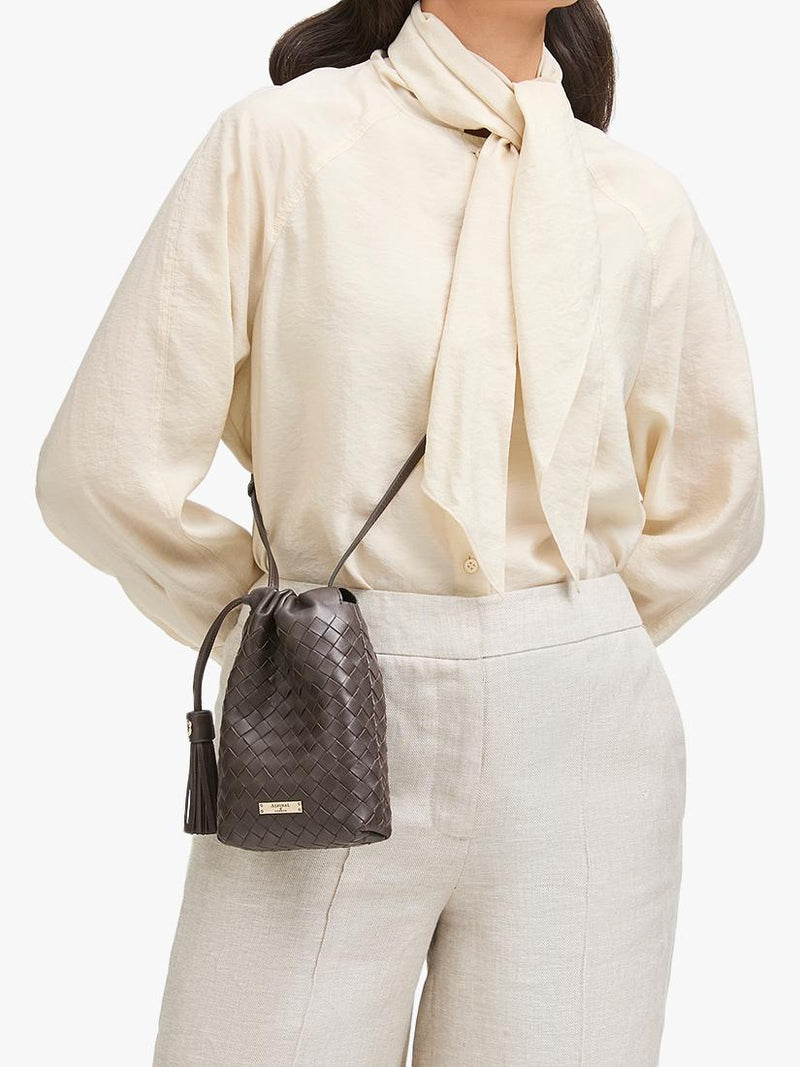 Aspinal of London crossbody pouch bag chocolate, UK version