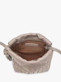 Aspinal of London Soho Slot Weave crossbody pouch taupe, imported from the UK