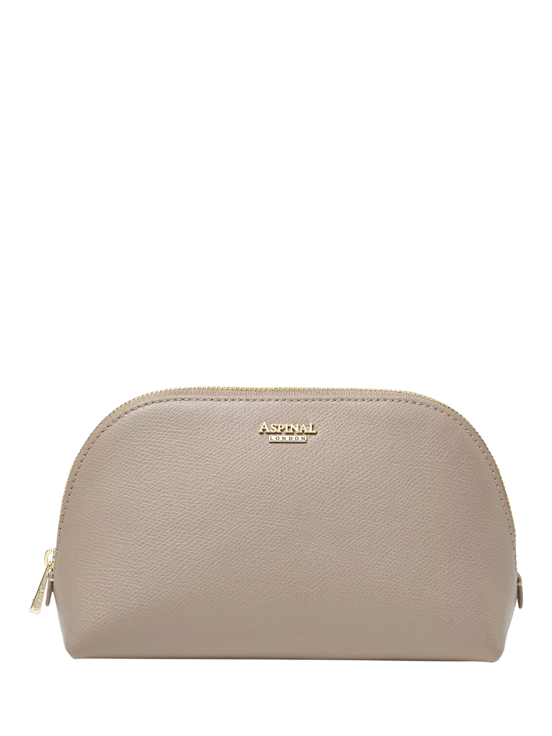 Aspinal of London makeup case taupe leather (British brand)