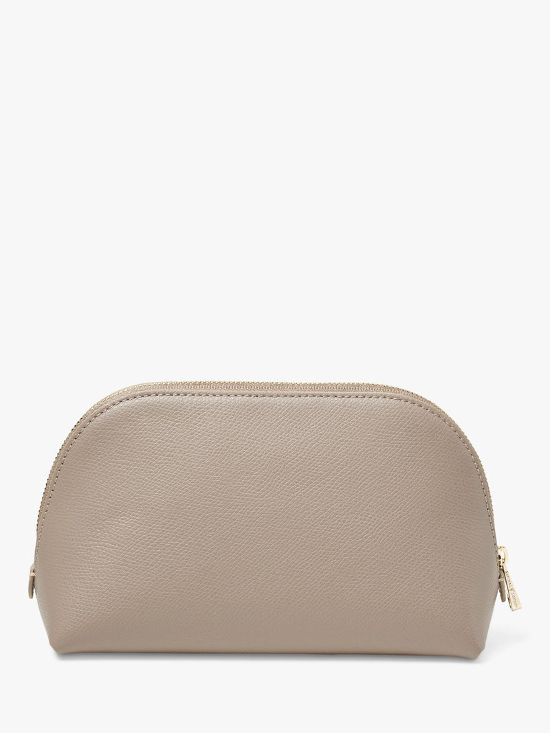 Aspinal of London makeup case taupe leather (British brand)